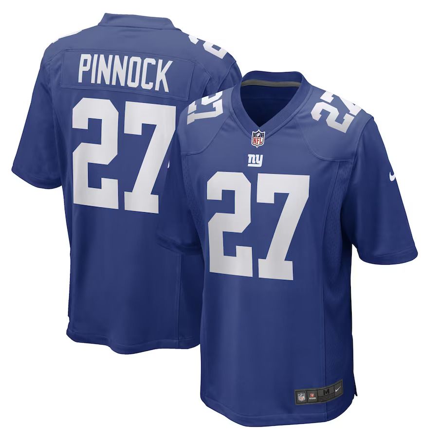 Men New York Giants #27 Jason Pinnock Nike Royal Game Player NFL Jersey